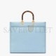 FENDI SUNSHINE MEDIUM - LIGHT BLUE LEATHER SHOPPER 8BH386ABVLF1993 (35*31*17cm)