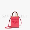 FENDI MINI SUNSHINE SHOPPER - FUCHSIA LEATHER MINI BAG 8BS051ABVLF1HB7 (18*13*6.5cm)