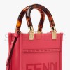 FENDI MINI SUNSHINE SHOPPER - FUCHSIA LEATHER MINI BAG 8BS051ABVLF1HB7 (18*13*6.5cm)