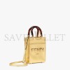 FENDI MINI SUNSHINE SHOPPER - GOLD LAMINATED LEATHER SHOPPER 8BS051AJH7F1GNN (18*13*6.5cm)