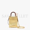 FENDI MINI SUNSHINE SHOPPER - GOLD LAMINATED LEATHER SHOPPER 8BS051AJH7F1GNN (18*13*6.5cm)