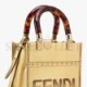 FENDI MINI SUNSHINE SHOPPER - GOLD LAMINATED LEATHER SHOPPER 8BS051AJH7F1GNN (18*13*6.5cm)