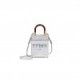 FENDI MINI SUNSHINE SHOPPER - SILVER LAMINATED LEATHER SHOPPER 8BS051AJH7F0RXT (18*13*6.5cm)