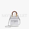 FENDI MINI SUNSHINE SHOPPER - SILVER LAMINATED LEATHER SHOPPER 8BS051AJH7F0RXT (18*13*6.5cm)