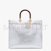 FENDI SUNSHINE MEDIUM - SILVER LAMINATED LEATHER SHOPPER 8BH386AJH7F0RXT (35*31*17cm)