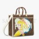 FENDI SUNSHINE MEDIUM - FF GLAZED FABRIC SHOPPER WITH INLAY 8BH386AJHJF1HB5 (35*31*17cm)