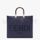 FENDI SUNSHINE MEDIUM - DARK BLUE LEATHER SHOPPER 8BH386ABVLF1998 (35*31*17cm)