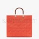 FENDI SUNSHINE MEDIUM - RED FF FABRIC SHOPPER 8BH386AHWCF0PG3 (35*31*17cm)