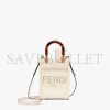 FENDI MINI SUNSHINE SHOPPER - WHITE LEATHER MINI-BAG 8BS051ABVLF0K7E (18*13*6.5cm)