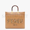 FENDI SUNSHINE MEDIUM - LIGHT BROWN LEATHER AND ELAPHE SHOPPER BAG 8BH386AHN5F1FEO (35*31*17cm)