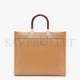 FENDI SUNSHINE MEDIUM - LIGHT BROWN LEATHER AND ELAPHE SHOPPER BAG 8BH386AHN5F1FEO (35*31*17cm)