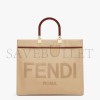 FENDI SUNSHINE MEDIUM - BEIGE CANVAS BAG 8BH386ABVVF1E1A (35*31*17cm)