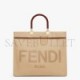 FENDI SUNSHINE MEDIUM - BEIGE CANVAS BAG 8BH386ABVVF1E1A (35*31*17cm)