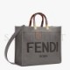 FENDI SUNSHINE MEDIUM - GRAY LEATHER SHOPPERI 8BH386ABVLF1BZC (35*31*17cm)