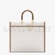 FENDI SUNSHINE MEDIUM - FF WHITE GLAZED FABRIC SHOPPER WITH INLAY 8BH386AJHIF1GF8 (35*31*17cm)