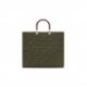 FENDI SUNSHINE MEDIUM - GREEN FF FABRIC SHOPPER 8BH386AHWCF0GVX (35*31*17cm)