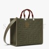 FENDI SUNSHINE MEDIUM - GREEN FF FABRIC SHOPPER 8BH386AHWCF0GVX (35*31*17cm)