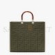 FENDI SUNSHINE MEDIUM - GREEN FF FABRIC SHOPPER 8BH386AHWCF0GVX (35*31*17cm)