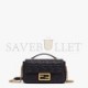 FENDI BAGUETTE CHAIN MIDI - BLACK NAPPA LEATHER BAG 8BR793AH9CF1CFJ (24*14.5*7cm)