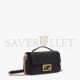 FENDI BAGUETTE CHAIN MIDI - BLACK NAPPA LEATHER BAG 8BR793AH9CF1CFJ (24*14.5*7cm)