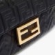 FENDI BAGUETTE CHAIN MIDI - BLACK NAPPA LEATHER BAG 8BR793AH9CF1CFJ (24*14.5*7cm)