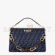 FENDI O’LOCK ZIPPER - DARK BLUE TAPESTRY FABRIC BAG 8BR805ALFVF1IVU (36*23.5*14cm)