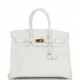 HERMES BIRKIN 35 WHITE CLEMENCE GOLD HARDWARE (35cm)