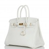 HERMES BIRKIN 35 WHITE CLEMENCE GOLD HARDWARE (35cm)