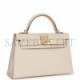 HERMES MINI KELLY SELLIER 20 CRAIE EPSOM GOLD HARDWARE (19.1*11.4*5.6cm)