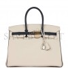 HERMES SPECIAL ORDER (HSS) BIRKIN 35 CRAIE AND BLEU NUIT TOGO PALLADIUM HARDWARE (34.9*27.9*17.8cm)