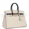 HERMES SPECIAL ORDER (HSS) BIRKIN 35 CRAIE AND BLEU NUIT TOGO PALLADIUM HARDWARE (34.9*27.9*17.8cm)