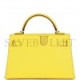 HERMES MINI KELLY SELLIER 20 JAUNE CITRON CHÈVRE PALLADIUM HARDWARE (19.1*11.4*5.6cm)