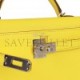 HERMES MINI KELLY SELLIER 20 JAUNE CITRON CHÈVRE PALLADIUM HARDWARE (19.1*11.4*5.6cm)