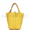 HERMES PICOTIN LOCK 18 JAUNE DE NAPLES CLEMENCE PALLADIUM HARDWARE (17.8*12.7*19.1cm)