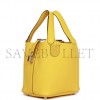 HERMES PICOTIN LOCK 18 JAUNE DE NAPLES CLEMENCE PALLADIUM HARDWARE (17.8*12.7*19.1cm)