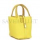 HERMES PICOTIN LOCK 18 MIMOSA MATTE ALLIGATOR AND LIME CLEMENCE TOUCH PALLADIUM HARDWARE (17.8*12.7*19.1cm)