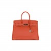 HERMES BIRKIN 35 ORANGE H CLEMENCE PALLADIUM HARDWARE (35cm)