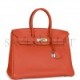 HERMES BIRKIN 35 ORANGE H CLEMENCE PALLADIUM HARDWARE (35cm)