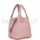 HERMES PICOTIN LOCK 18 ROSE SAKURA CLEMENCE PALLADIUM HARDWARE (17.8*12.7*19.1cm)