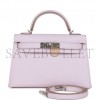 HERMES MINI KELLY SELLIER 20 MAUVE PALE EPSOM PALLADIUM HARDWARE (19.1*11.4*5.6cm)