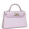 HERMES MINI KELLY SELLIER 20 MAUVE PALE EPSOM PALLADIUM HARDWARE (19.1*11.4*5.6cm)