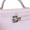 HERMES MINI KELLY SELLIER 20 MAUVE PALE EPSOM PALLADIUM HARDWARE (19.1*11.4*5.6cm)