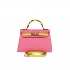 HERMES SPECIAL ORDER (HSS) KELLY MINI SELLIER 20 ROSE AZALEE AND LIME EPSOM GOLD HARDWARE (19.1*11.4*5.6cm)