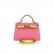 HERMES SPECIAL ORDER (HSS) KELLY MINI SELLIER 20 ROSE AZALEE AND LIME EPSOM GOLD HARDWARE (19.1*11.4*5.6cm)