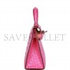 HERMES MINI KELLY SELLIER 20 ROSE SHOCKING MATTE ALLIGATOR PALLADIUM HARDWARE (19.1*11.4*5.6cm)