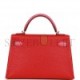 HERMES SPECIAL ORDER (HSS) KELLY MINI SELLIER 20 ROUGE DE COEUR AND ROSE LIPSTICK CHEVRE PERMABRASS HARDWARE (19.1*11.4*5.6cm)