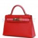 HERMES SPECIAL ORDER (HSS) KELLY MINI SELLIER 20 ROUGE DE COEUR AND ROSE LIPSTICK CHEVRE PERMABRASS HARDWARE (19.1*11.4*5.6cm)