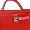 HERMES SPECIAL ORDER (HSS) KELLY MINI SELLIER 20 ROUGE DE COEUR AND ROSE LIPSTICK CHEVRE PERMABRASS HARDWARE (19.1*11.4*5.6cm)