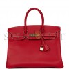 HERMES BIRKIN 35 ROUGE CASAQUE CANDY EPSOM PERMABRASS HARDWARE (35cm)