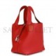 HERMES PICOTIN LOCK 18 VERMILLION CLEMENCE PALLADIUM HARDWARE (17.8*12.7*19.1cm)